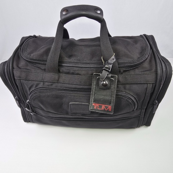 TUMI Alpha Weekend Bag Carry-On Duffle Black Ballistic Nylon 18"x 7"x 11" 221D3 - Picture 2 of 14